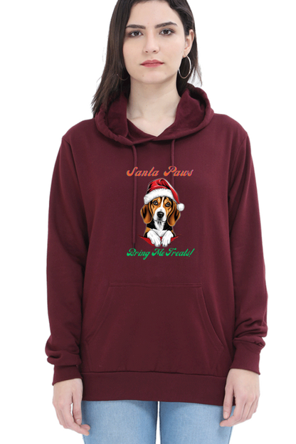 WOMEN || HOODIE SWEATSHIRT || MERRY CHRISTMAS || DOG LOVER || CUTE DOG || BEAGLE || SANTA CLAUS || CHRISTMAS GIFT || GIFT IDEAS || WINTER WEAR