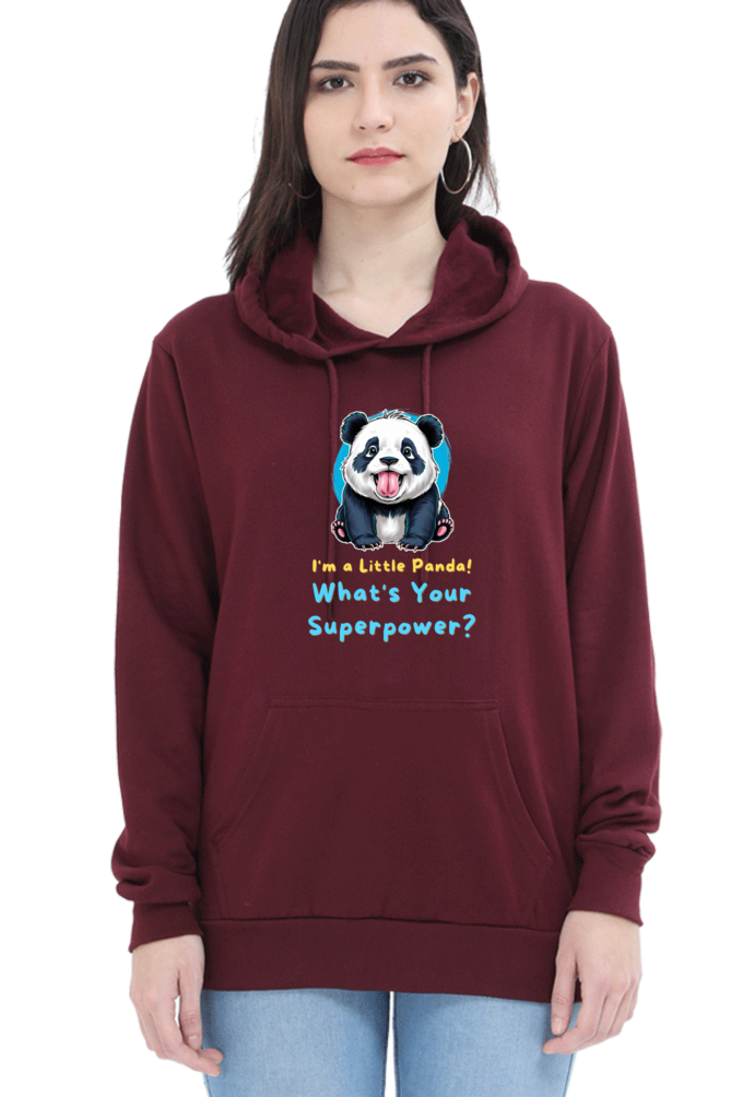 WOMEN || HOODIE SWEATSHIRT || CUTE PANDA || FUNNY QUOTES || PANDA BEAR || VECTOT ART || ANIMAL PRINT || ANIME || FASHION || LITTLE PANDA || GIFT FOR HER || WINTER WEAR