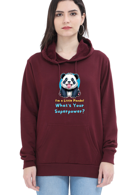 WOMEN || HOODIE SWEATSHIRT || CUTE PANDA || FUNNY QUOTES || PANDA BEAR || VECTOT ART || ANIMAL PRINT || ANIME || FASHION || LITTLE PANDA || GIFT FOR HER || WINTER WEAR