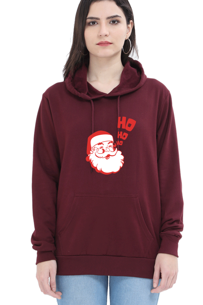 WOMEN || HOODIE SWEATSHIRT || STREETWEAR || MERRY CHRISTMAS || SANTA CLAUS || HO HO HO || HOLIDAY FASHION || CUTE SANTA || GRAPHIC DESIGN || CHRISTMAS GIFTS || WINTER WEAR