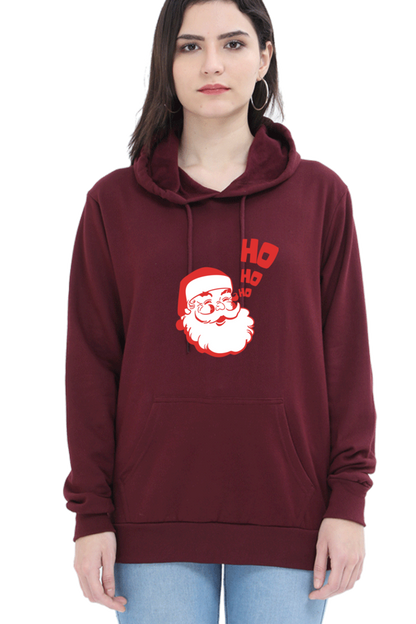 WOMEN || HOODIE SWEATSHIRT || STREETWEAR || MERRY CHRISTMAS || SANTA CLAUS || HO HO HO || HOLIDAY FASHION || CUTE SANTA || GRAPHIC DESIGN || CHRISTMAS GIFTS || WINTER WEAR