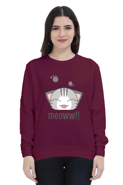 WOMEN || SWEATSHIRT || CAT || ANIME || ANIMAL PRINT || CAT LOVER || CUTE CAT || KITTEN || FUNNY || ANIMAL LOVER || GRAPHIC DESIGN || GIFT FOR HER || WINTER WEAR