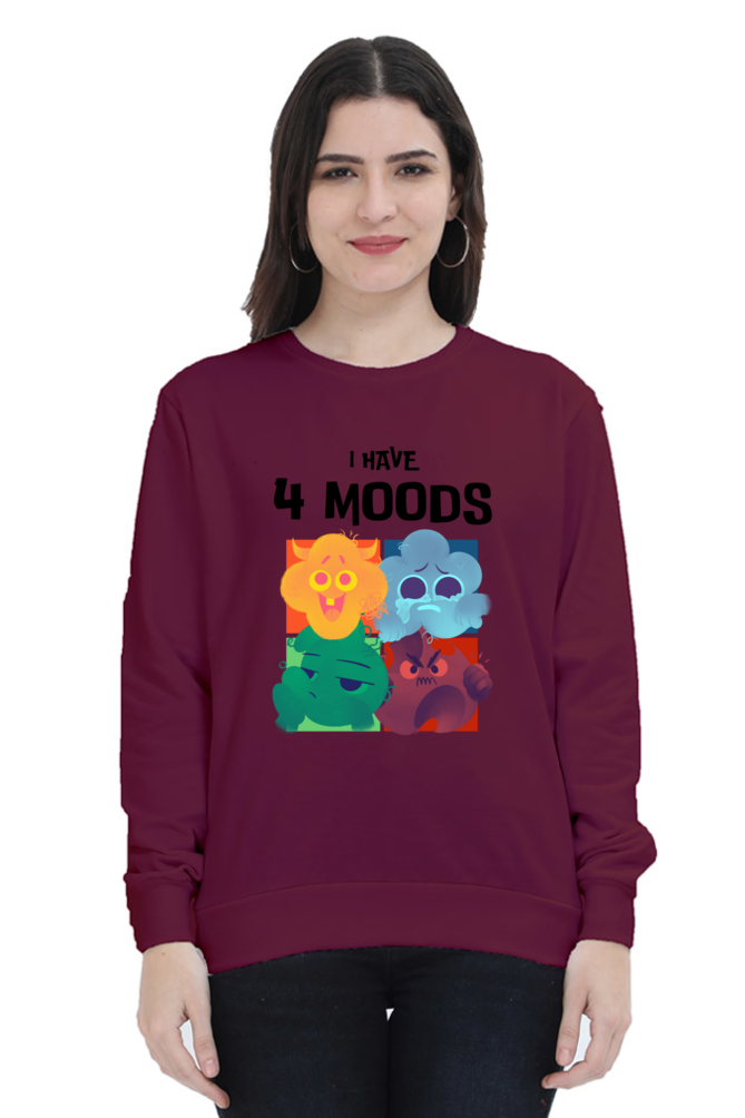 WOMEN || SWEATSHIRT || MOOD SWINGS || HUMOR || QUIRKY || GRAPHIC DESIGN || FUNNY QUOTES || WINTER WEAR