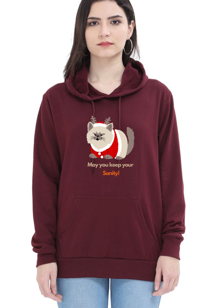 WOMEN || HOODIE SWEATSHIRT || STREETWEAR || MERRY CHRISTMAS || CAT || ANIME || ANIMAL PRINT || CAT LOVER || CUTE CAT || KITTEN || FUNNY || ANIMAL LOVER || CAT MEME || HOLIDAY FASHION || CHRISTMAS GIFTS || WINTER WEAR