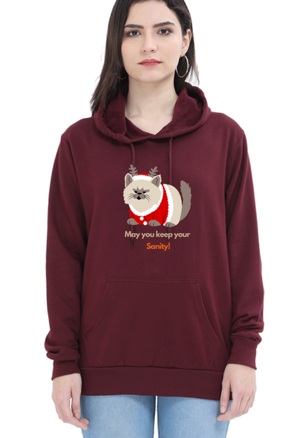 WOMEN || HOODIE SWEATSHIRT || STREETWEAR || MERRY CHRISTMAS || CAT || ANIME || ANIMAL PRINT || CAT LOVER || CUTE CAT || KITTEN || FUNNY || ANIMAL LOVER || CAT MEME || HOLIDAY FASHION || CHRISTMAS GIFTS || WINTER WEAR