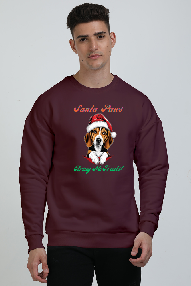 MEN || OVERSIZED SWEATSHIRT || MERRY CHRISTMAS || DOG LOVER || CUTE DOG || BEAGLE || SANTA CLAUS || CHRISTMAS GIFT || GIFT IDEAS || WINTER WEAR