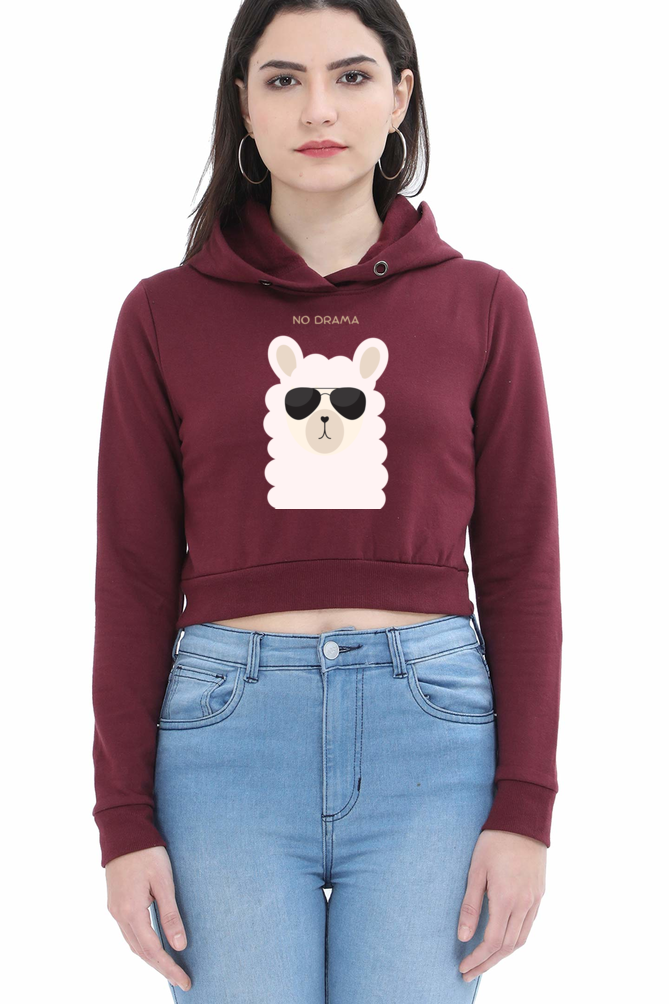 WOMEN || CROP HOODIE || POSITIVE VIBES || ANIMAL PRINT || ANIMAL LOVER || FASHION || QUIRKY || LLAMA || GIFT FOR HER || WINTER WEAR