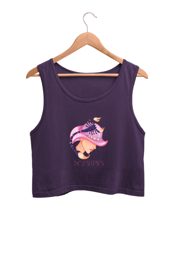 WOMEN || CROP TANK TOP || ZODIAC SIGN || ASTROLOGY || SCORPIO || WATER SIGN || LOYALTY || DEVOTIONAL || FANTASY || BIRTHDAY || GIFT FOR HER