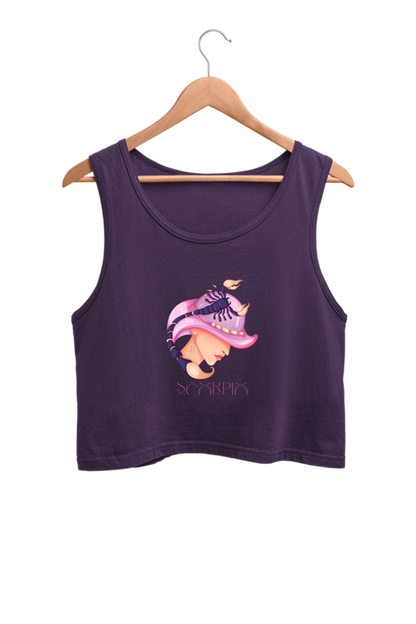 WOMEN || CROP TANK TOP || ZODIAC SIGN || ASTROLOGY || SCORPIO || WATER SIGN || LOYALTY || DEVOTIONAL || FANTASY || BIRTHDAY || GIFT FOR HER