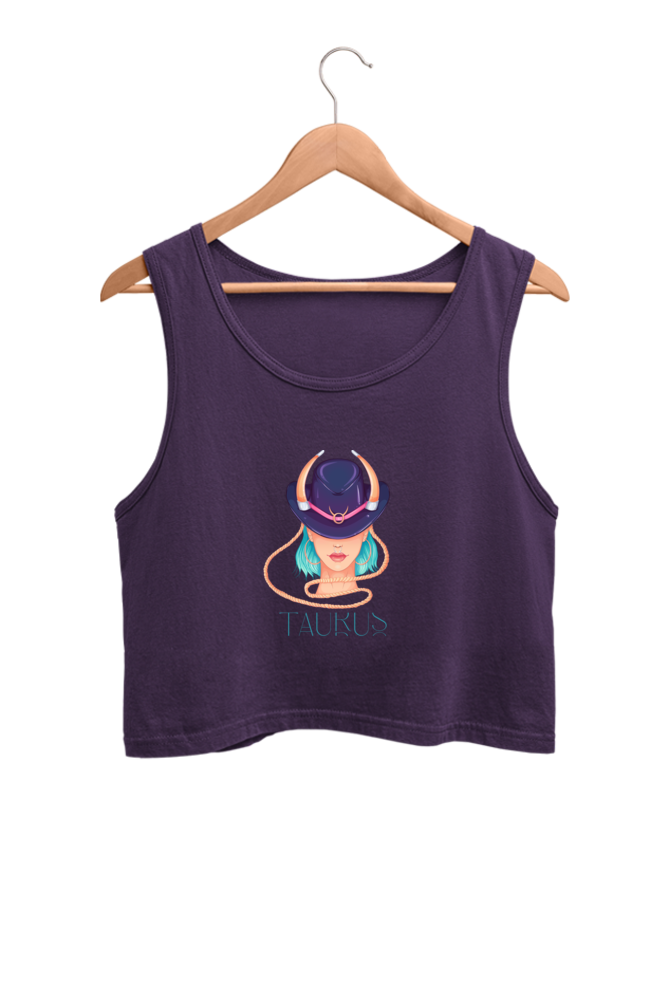 WOMEN || CROP TANK TOP || ZODIAC SIGN || ASTROLOGY || TAURUS || HORNS || BIRTHDAY || GIFTS FOR HER