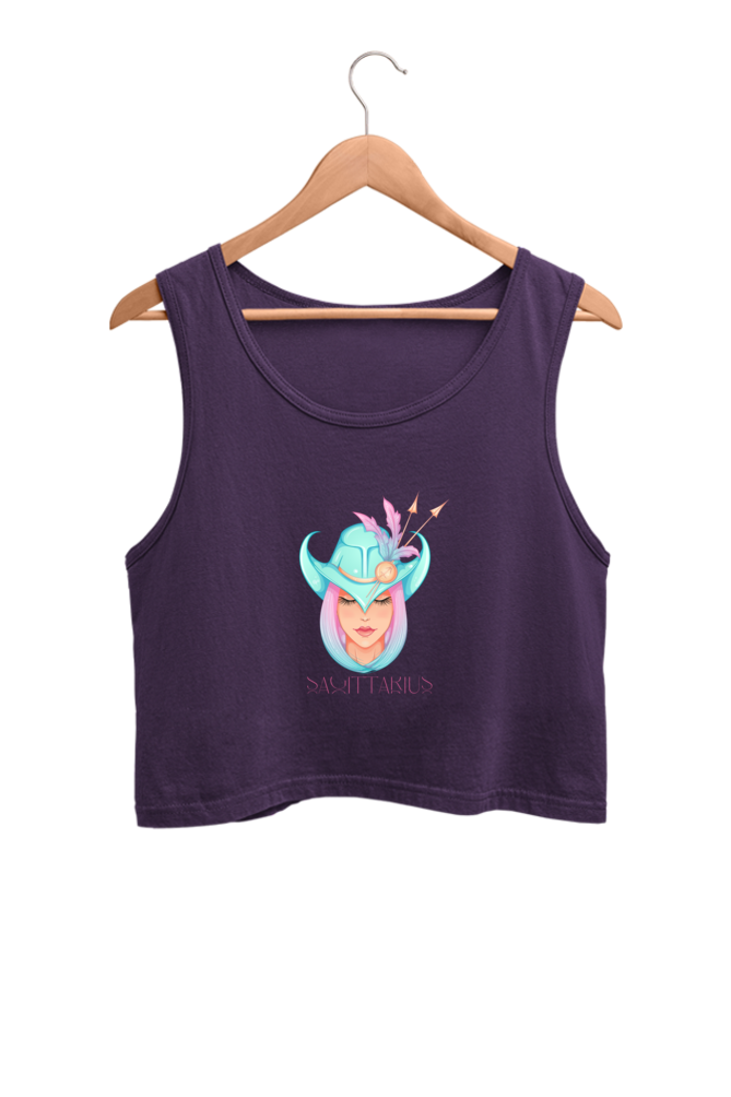 WOMEN || CROP TANK TOP || ZODIAC SIGN || ASTROLOGY || SAGITTARIUS || FREEDOM || COWBOY HAT || COWGIRL || BIRTHDAY || GIFT FOR HER