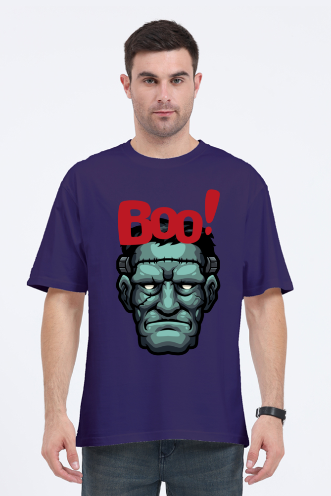 MEN || ROUND NECK OVERSIZED CLASSIC T-SHIRT || STREETWEAR || MONSTER || FRANKENSTEIN || GRAPHIC DESIGN || HALLOWEEN