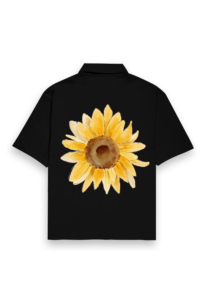 WOMEN || OVERSIZED SHIRT ||  FLOWER || FLORAL PRINT || SUNFLOWER || BOHO || NATURE || GIFT FOR HER || BACK DESIGN