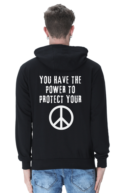 MEN || HOODIE SWEATSHIRT || PEACE SIGN || YOGA