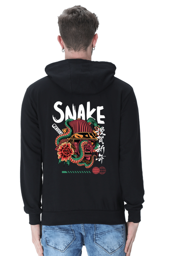 MEN || HOODIE SWEATSHIRT || STREETWEAR || JAPANESE ART || AESTHETIC || SNAKE || SAMURAI || VINTAGE || JAPANESE CULTURE || WINTER WEAR || BACK DESIGN