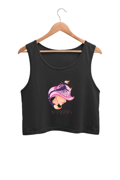 WOMEN || CROP TANK TOP || ZODIAC SIGN || ASTROLOGY || SCORPIO || WATER SIGN || LOYALTY || DEVOTIONAL || FANTASY || BIRTHDAY || GIFT FOR HER