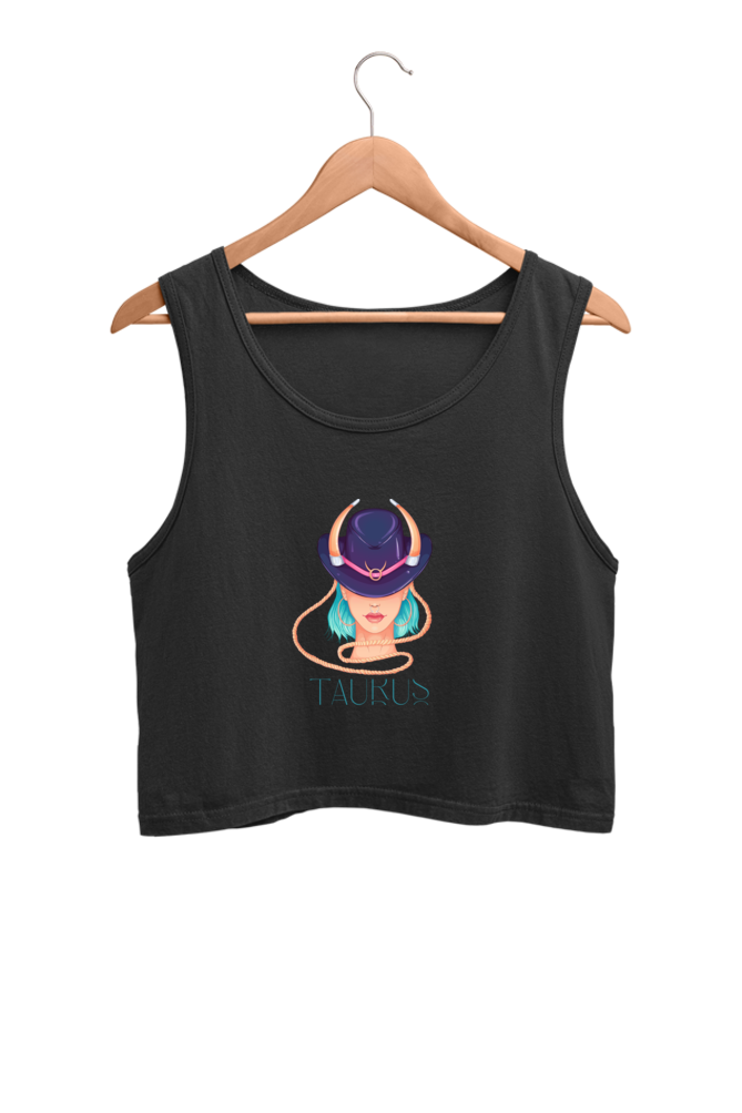 WOMEN || CROP TANK TOP || ZODIAC SIGN || ASTROLOGY || TAURUS || HORNS || BIRTHDAY || GIFTS FOR HER