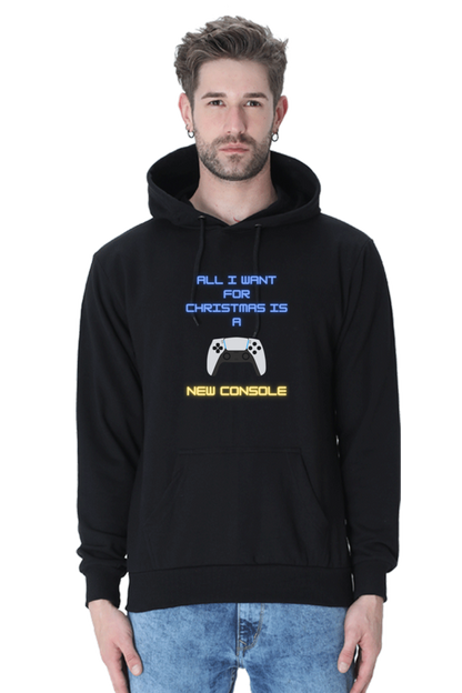 MEN || HOODIE SWEATSHIRT || MERRY CHRISTMAS || STREETWEAR || PLAYSTATION CONSOLE || VECTOR ART || GAMER GIFT || GAMER STYLE || GAMING LOVER || ALL I WANT FOR CHRISTMAS IS A NEW CONSOLE