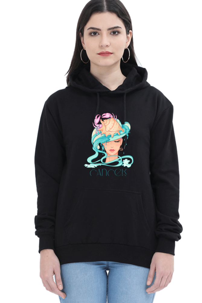 WOMEN || HOODIE SWEATSHIRT || ZODIAC SIGN || ASTROLOGY || CANCER || CRAB DESIGN || PSYCHEDELIC ART || BIRTHDAY || GIFTS FOR HER