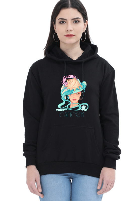 WOMEN || HOODIE SWEATSHIRT || ZODIAC SIGN || ASTROLOGY || CANCER || CRAB DESIGN || PSYCHEDELIC ART || BIRTHDAY || GIFTS FOR HER