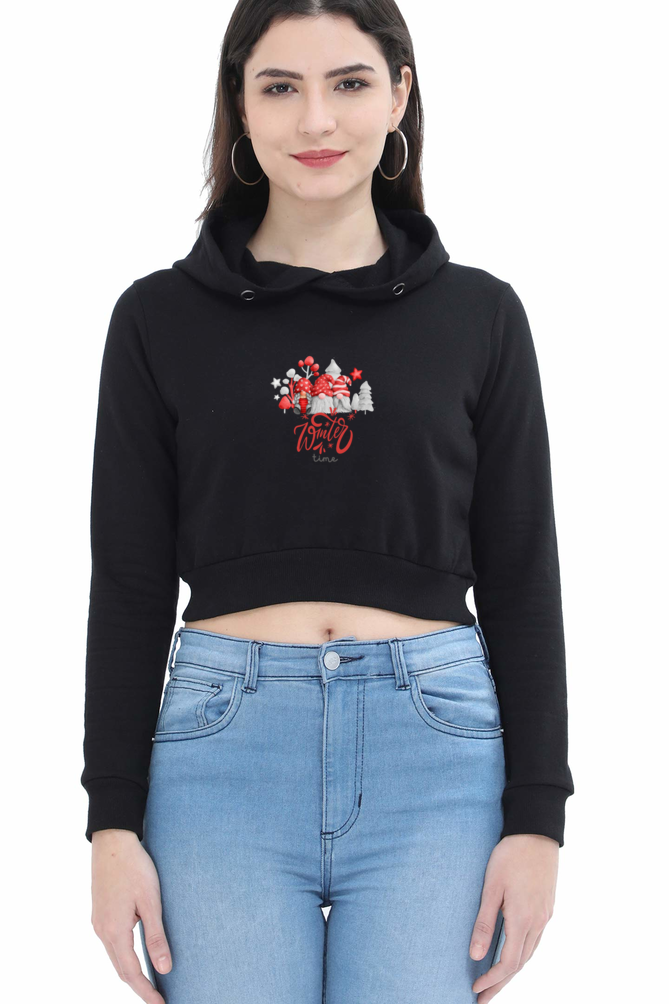 WOMEN || CROP HOODIES || MERRY CHRISTMAS || SANTA CLAUS || WINTER TIME