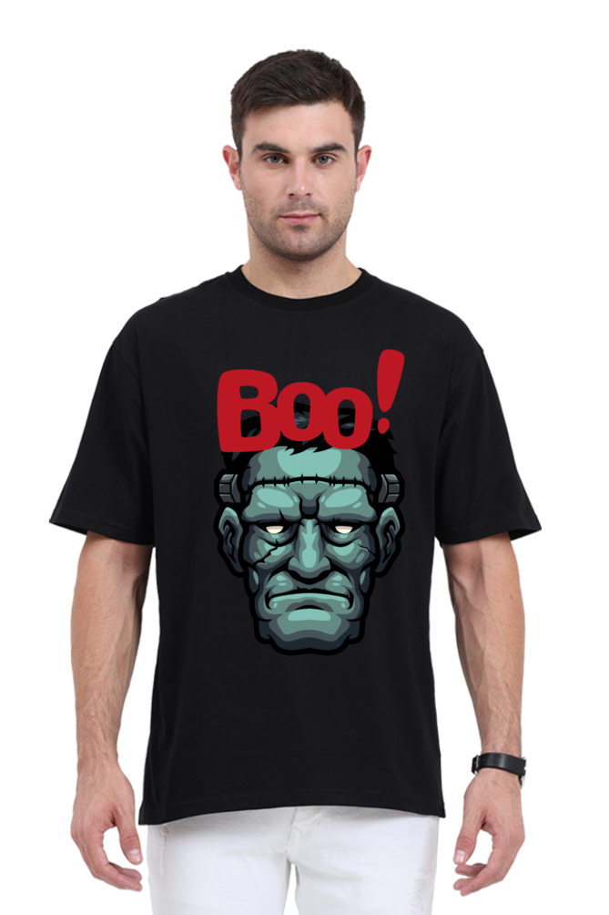 MEN || ROUND NECK OVERSIZED CLASSIC T-SHIRT || STREETWEAR || MONSTER || FRANKENSTEIN || GRAPHIC DESIGN || HALLOWEEN