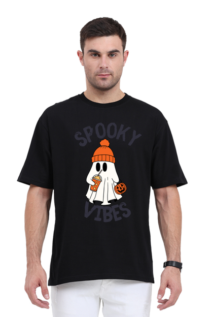 MEN || ROUND NECK OVERSIZED CLASSIC T-SHIRT || STREETWEAR || GHOST || PUMPKIN || SPOOKY || FUNNY || HALLOWEEN || CHRISTMAS GIFT