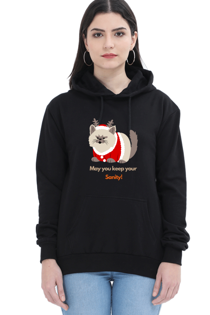 WOMEN || HOODIE SWEATSHIRT || STREETWEAR || MERRY CHRISTMAS || CAT || ANIME || ANIMAL PRINT || CAT LOVER || CUTE CAT || KITTEN || FUNNY || ANIMAL LOVER || CAT MEME || HOLIDAY FASHION || CHRISTMAS GIFTS || WINTER WEAR