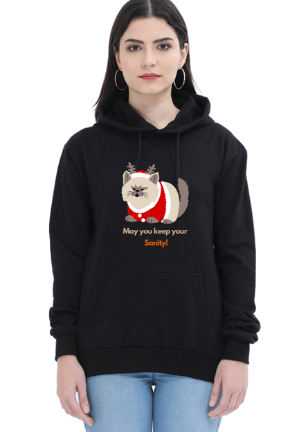 WOMEN || HOODIE SWEATSHIRT || STREETWEAR || MERRY CHRISTMAS || CAT || ANIME || ANIMAL PRINT || CAT LOVER || CUTE CAT || KITTEN || FUNNY || ANIMAL LOVER || CAT MEME || HOLIDAY FASHION || CHRISTMAS GIFTS || WINTER WEAR