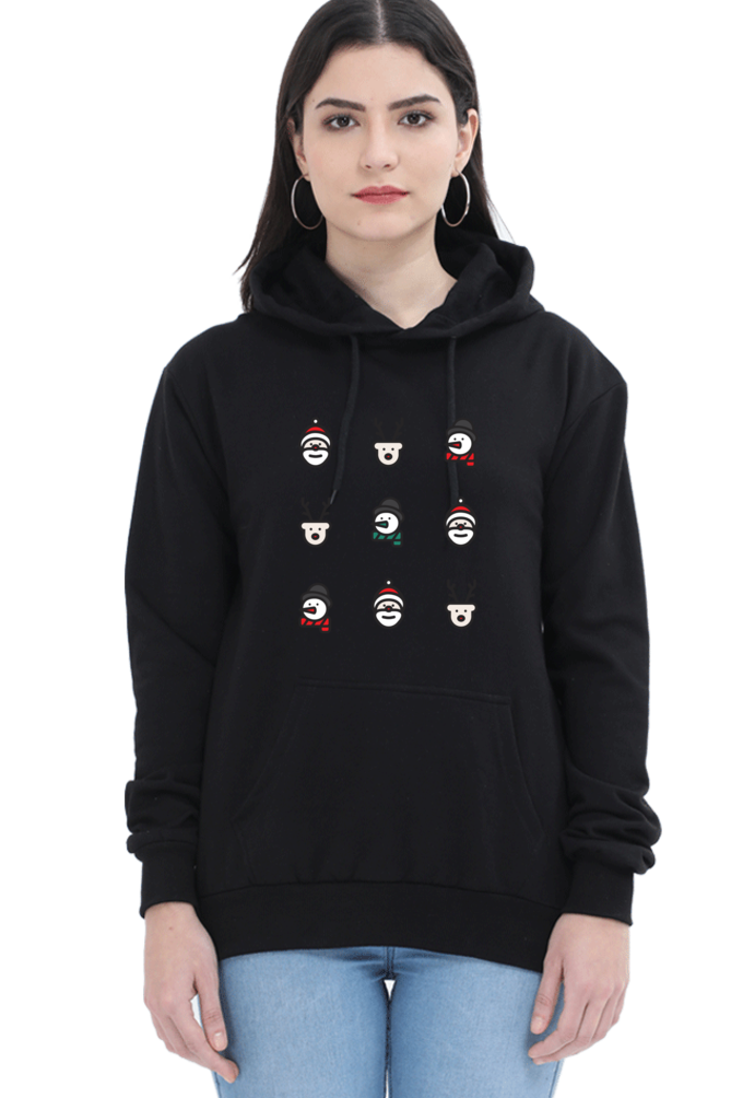 WOMEN || HOODIE SWEATSHIRT || MERRY CHRISTMAS || CHRISTMAS ICON || STREETWEAR || SANTA CLAUS || REINDEER || SNOWMAN || HOLIDAY FASHION || MINIMALIST || CHRISTMAS GIFTS || WINTER WEAR