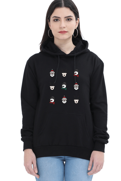 WOMEN || HOODIE SWEATSHIRT || MERRY CHRISTMAS || CHRISTMAS ICON || STREETWEAR || SANTA CLAUS || REINDEER || SNOWMAN || HOLIDAY FASHION || MINIMALIST || CHRISTMAS GIFTS || WINTER WEAR