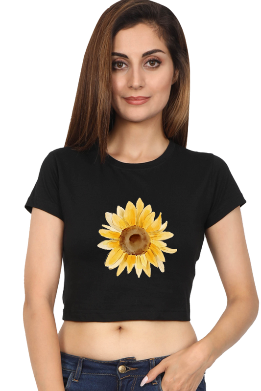 WOMEN || CROP TOP || FLOWER || FLORAL PRINT || SUNFLOWER || BOHO || NATURE || GIFT FOR HER