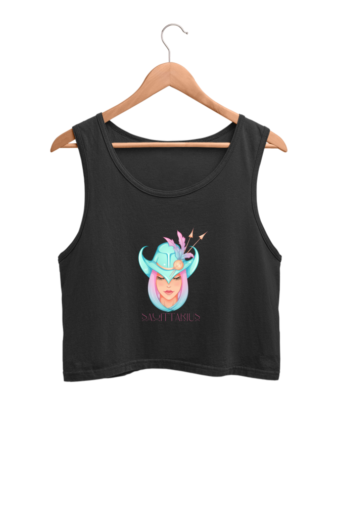 WOMEN || CROP TANK TOP || ZODIAC SIGN || ASTROLOGY || SAGITTARIUS || FREEDOM || COWBOY HAT || COWGIRL || BIRTHDAY || GIFT FOR HER