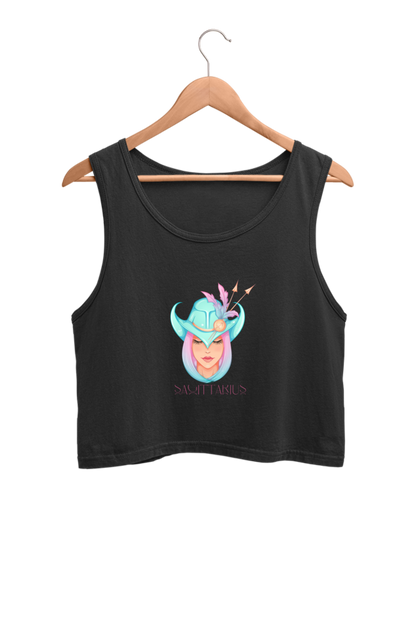 WOMEN || CROP TANK TOP || ZODIAC SIGN || ASTROLOGY || SAGITTARIUS || FREEDOM || COWBOY HAT || COWGIRL || BIRTHDAY || GIFT FOR HER