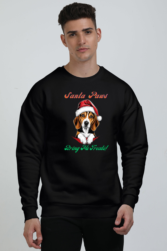 MEN || OVERSIZED SWEATSHIRT || MERRY CHRISTMAS || DOG LOVER || CUTE DOG || BEAGLE || SANTA CLAUS || CHRISTMAS GIFT || GIFT IDEAS || WINTER WEAR