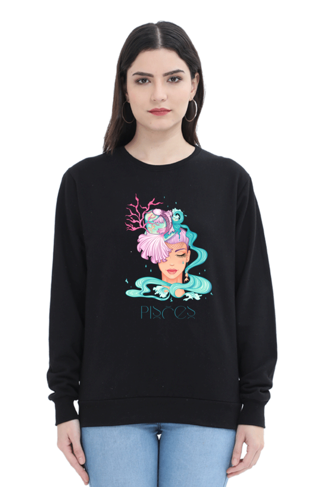 WOMEN || SWEATSHIRT || ZODIAC SIGN || ASTROLOGY || PISCES || ROMANTIC || LOWBROW || SPIRITUAL || FISH || MERMAID || BIRTHDAY || GIFT FOR HER