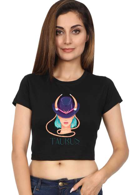 WOMEN || CROP TOP || ZODIAC SIGN || ASTROLOGY || TAURUS || HORNS || BIRTHDAY || GIFTS FOR HER