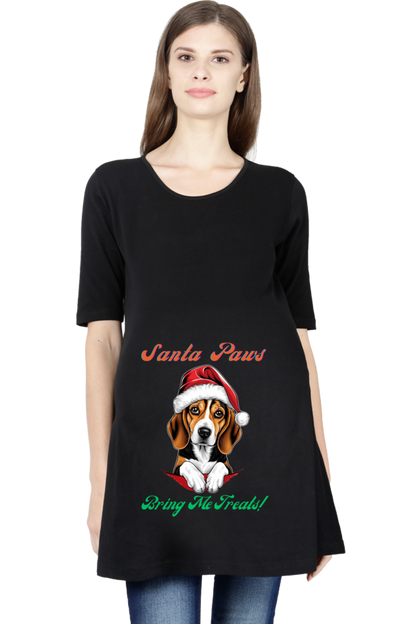 WOMEN || MATERNITY TSHIRT HALF SLEEVE || MERRY CHRISTMAS || DOG LOVER || CUTE DOG || BEAGLE || SANTA CLAUS || CHRISTMAS GIFT || GIFT IDEAS