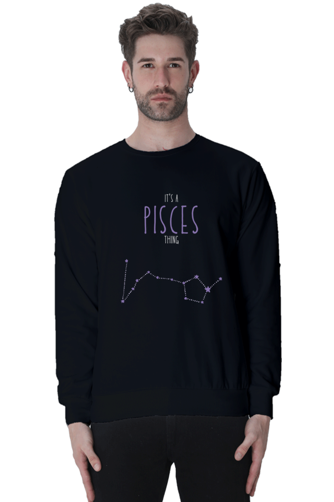 MEN || SWEATSHIRT || ZODIAC SIGN || ASTROLOGY || PISCES || ROMANTIC ||| SPIRITUAL || FISH || STAR || BIRTHDAY || GIFT FOR HIM || WINTER WEAR