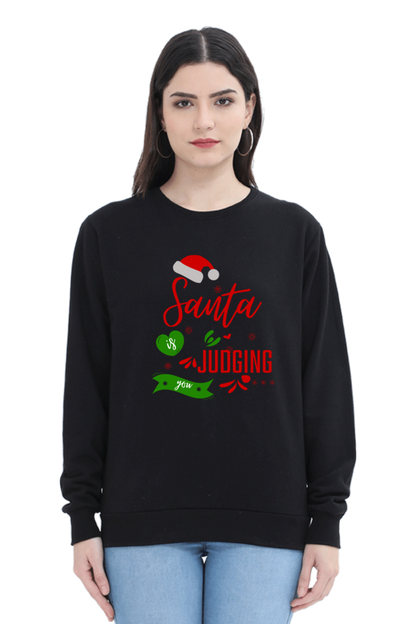 WOMEN || SWEATSHIRT || FUNNY QUOTES || MERRY CHRISTMAS || SANTA CLAUS || HUMOR || HOLIDAY FASHION || PHRASES || WINTER WEAR