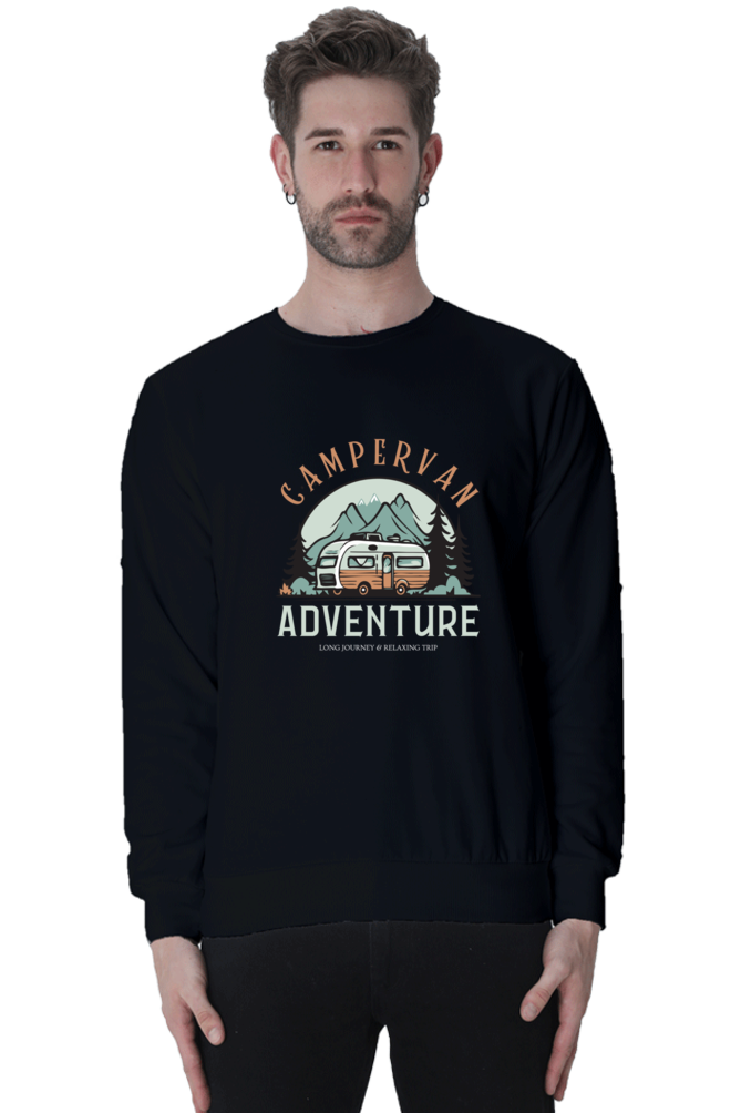 MEN || SWEATSHIRT || CAMPERVAN || CAMPER || RV || TRAVEL || ADVENTURE || OUTDOOR || HIKING || CAMPING || ROAD TRIP || NATURE || MOUNTAIN || FOREST || LANDSCAPE || VINTAGE || RETRO || WINTER WEAR