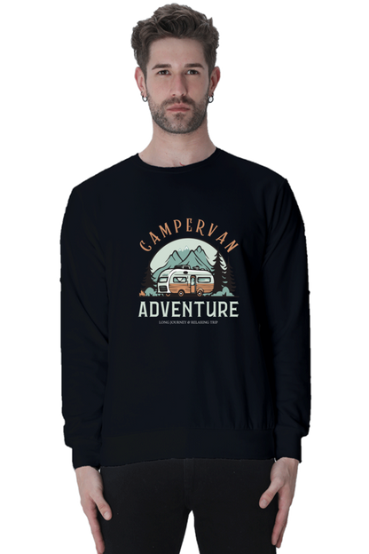 MEN || SWEATSHIRT || CAMPERVAN || CAMPER || RV || TRAVEL || ADVENTURE || OUTDOOR || HIKING || CAMPING || ROAD TRIP || NATURE || MOUNTAIN || FOREST || LANDSCAPE || VINTAGE || RETRO || WINTER WEAR