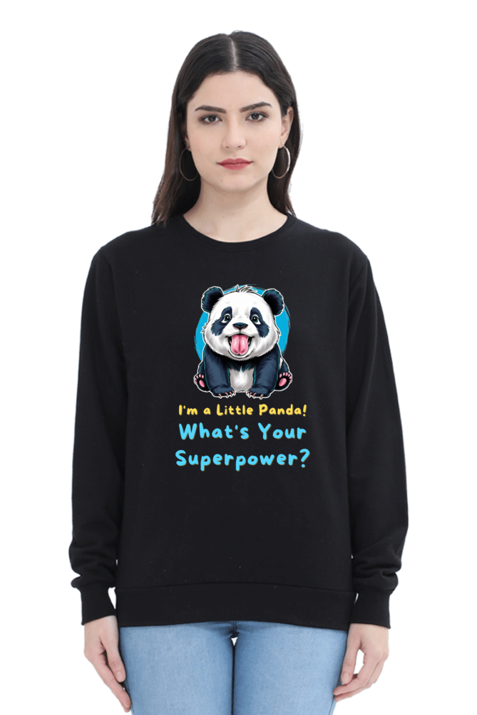 WOMEN || SWEATSHIRT || CUTE PANDA || FUNNY QUOTES || PANDA BEAR || VECTOT ART || ANIMAL PRINT || ANIME || FASHION || LITTLE PANDA || GIFT FOR HER || WINTER WEAR