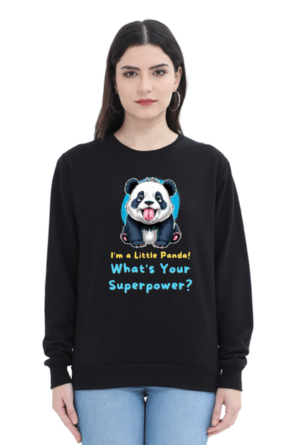 WOMEN || SWEATSHIRT || CUTE PANDA || FUNNY QUOTES || PANDA BEAR || VECTOT ART || ANIMAL PRINT || ANIME || FASHION || LITTLE PANDA || GIFT FOR HER || WINTER WEAR