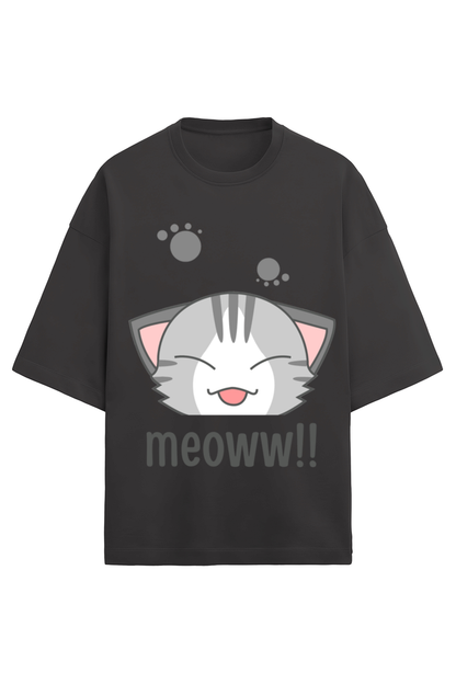 WOMEN || OVERSIZED T-SHIRT || CAT || ANIME || ANIMAL PRINT || CAT LOVER || CUTE CAT || KITTEN || FUNNY || ANIMAL LOVER || GRAPHIC DESIGN || GIFT FOR HER || WINTER WEAR