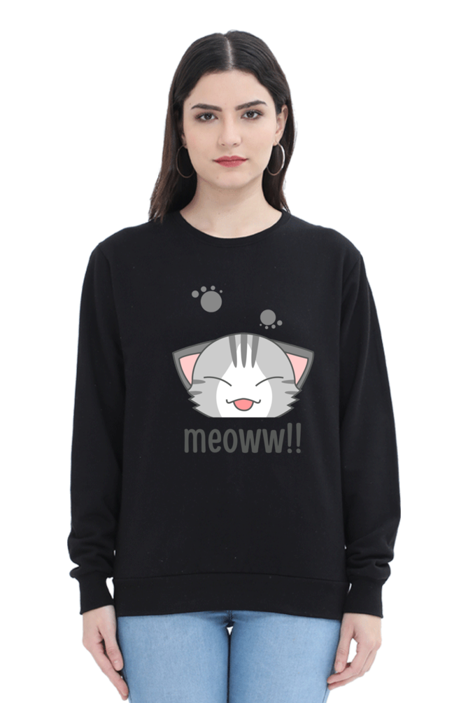 WOMEN || SWEATSHIRT || CAT || ANIME || ANIMAL PRINT || CAT LOVER || CUTE CAT || KITTEN || FUNNY || ANIMAL LOVER || GRAPHIC DESIGN || GIFT FOR HER || WINTER WEAR