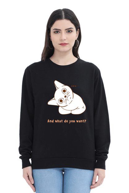 WOMEN || SWEATSHIRT || CAT || ANIME || ANIMAL PRINT || CAT LOVER || CUTE CAT || KITTEN || FUNNY || ANIMAL LOVER || CAT MEME || GRAPHIC DESIGN || GIFT FOR HER || WINTER WEAR