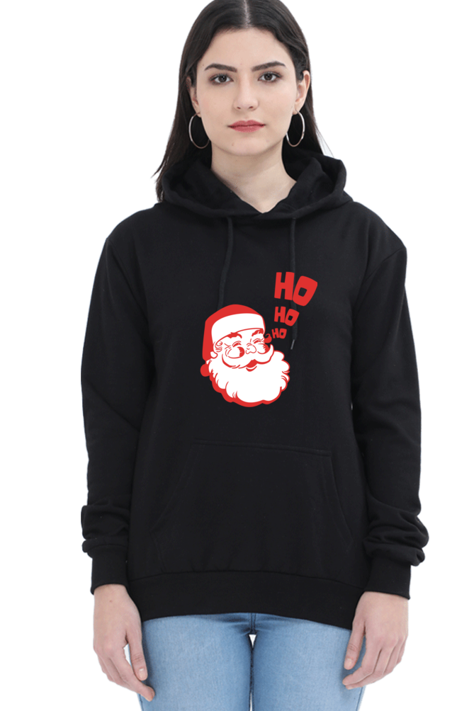 WOMEN || HOODIE SWEATSHIRT || STREETWEAR || MERRY CHRISTMAS || SANTA CLAUS || HO HO HO || HOLIDAY FASHION || CUTE SANTA || GRAPHIC DESIGN || CHRISTMAS GIFTS || WINTER WEAR