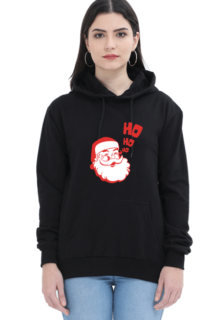 WOMEN || HOODIE SWEATSHIRT || STREETWEAR || MERRY CHRISTMAS || SANTA CLAUS || HO HO HO || HOLIDAY FASHION || CUTE SANTA || GRAPHIC DESIGN || CHRISTMAS GIFTS || WINTER WEAR