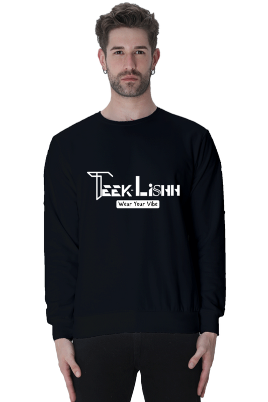 MEN || SWEATSHIRT || BLACK AND WHITE LOGO || MINIMALIST DESIGN || VISUAL ART || LETTER "T"